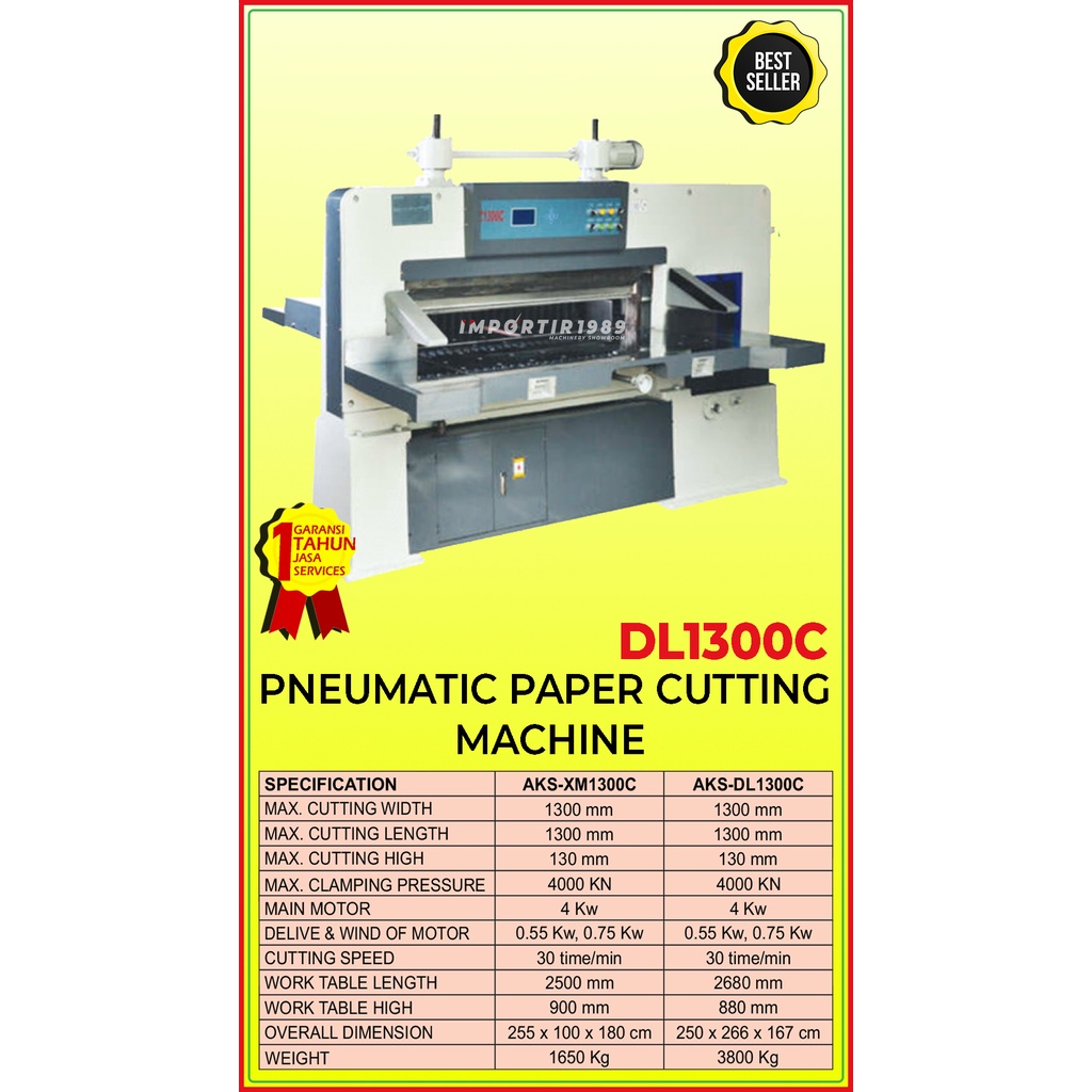 

Mesin Pemotong Potong Kertas Electric Paper Cutting 130 x 13 cm 4 Kw - DL1300C - Importir1989