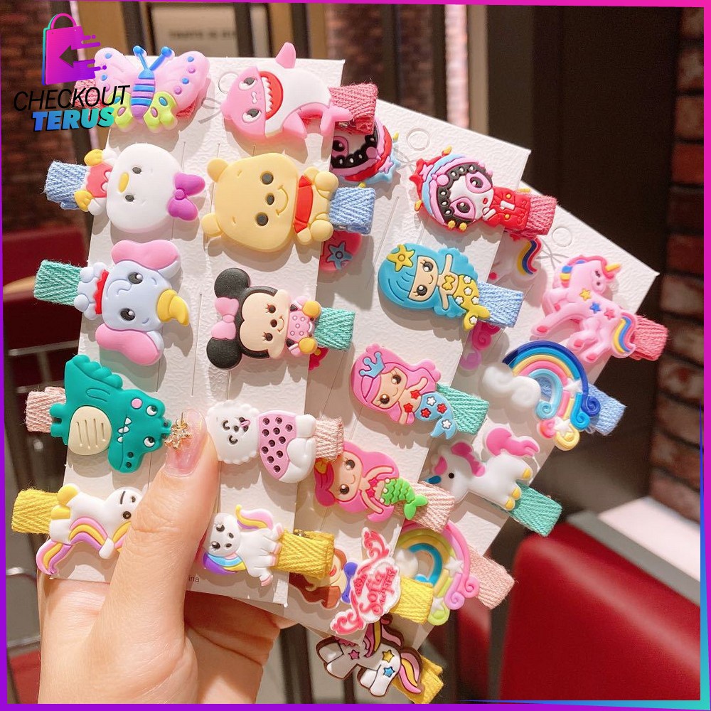 CT C315 C316 Jepit Rambut Anak Perempuan 10PCS  SET - Jepitan Rambut Anak Motif Karakter Kartun Hair Clip Anak Cewek Jepit Rambut Lucu