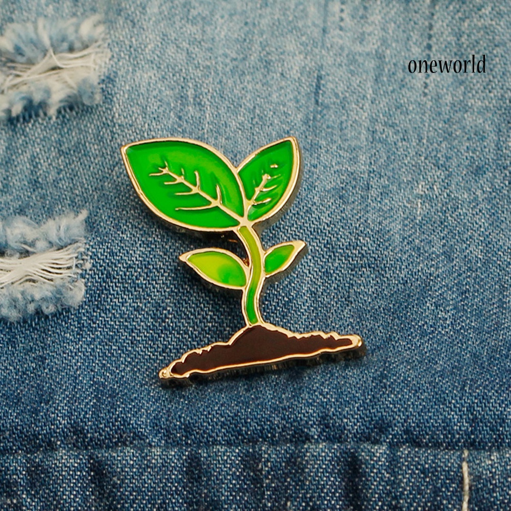 OW@ Fashion Mini Decor Leaf Bean Brooch Pin DIY Button Badge Gift Men Women Jewelry