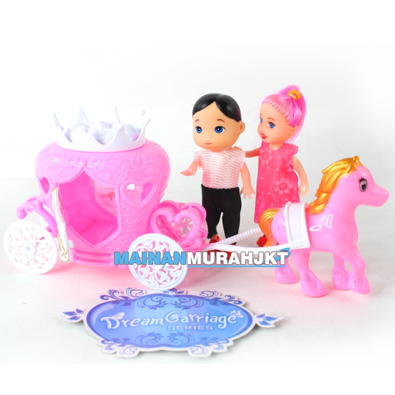 MAINANKEI MAINAN ANAK MURAH DREAM GARRIAGE LO26 MAINAN KERETA KUDA DAN BONEKA KERETA KENCANA