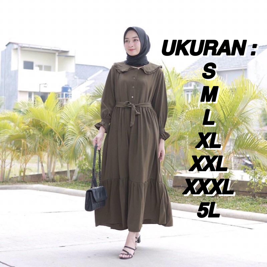 ( S M L XL XXL XXXL 5L ) Rowena maxy | Gamis jumbo best seller