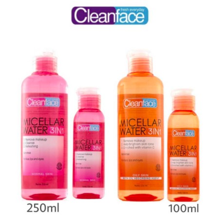 CLEANFACE Micellar Water 3in1 | Purbasari Clean Face Normal Oily Skin