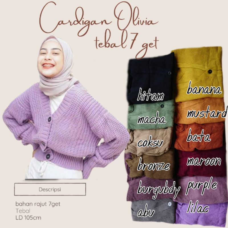KARDIGAN OLIVIA / CARDI BALON / CARDIGAN RAJUT CROP TOP KANCING / KARDIGAN