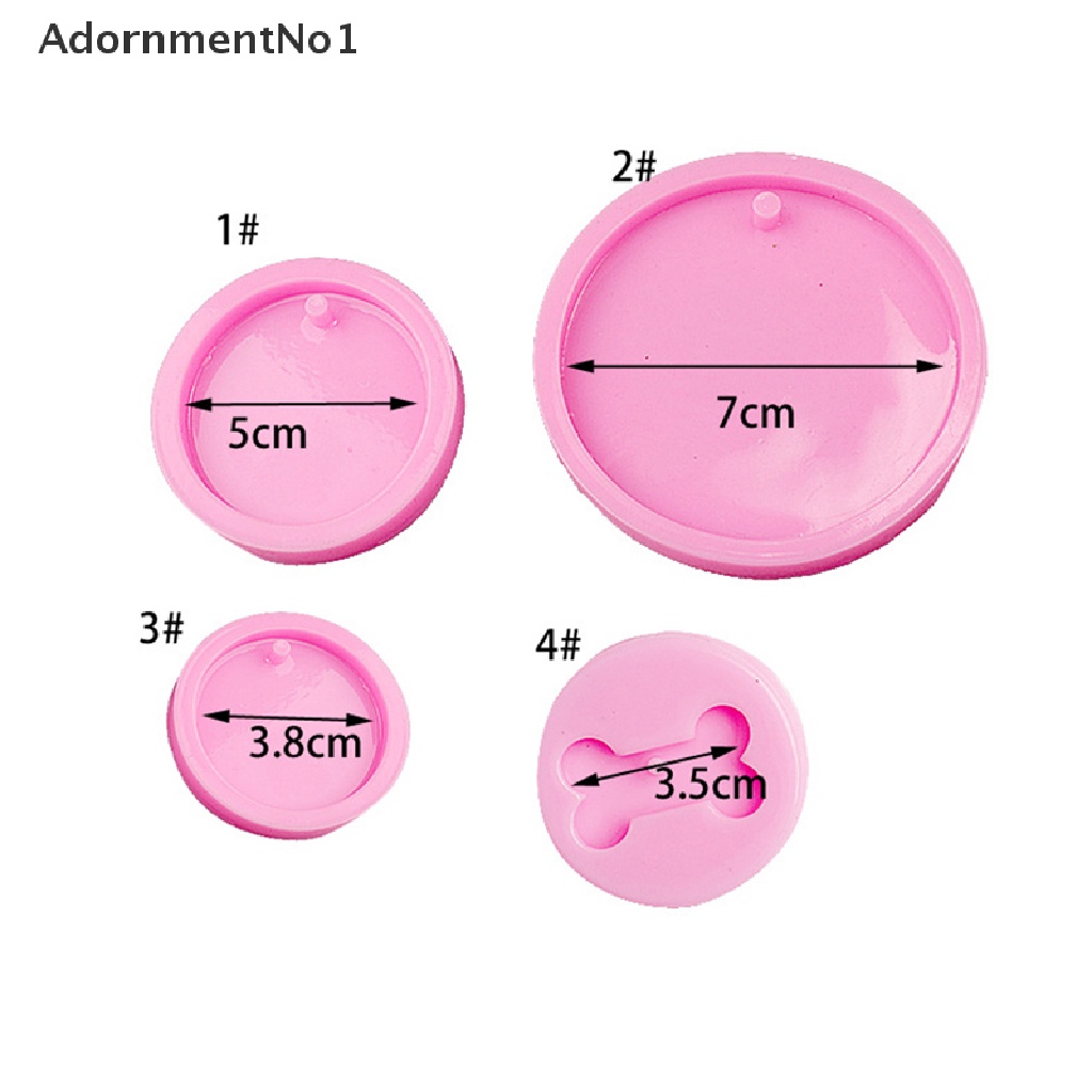 (AdornmentNo1) Cetakan Resin Bentuk Bulat Bahan Silikon Untuk Liontin / Gantungan Kunci