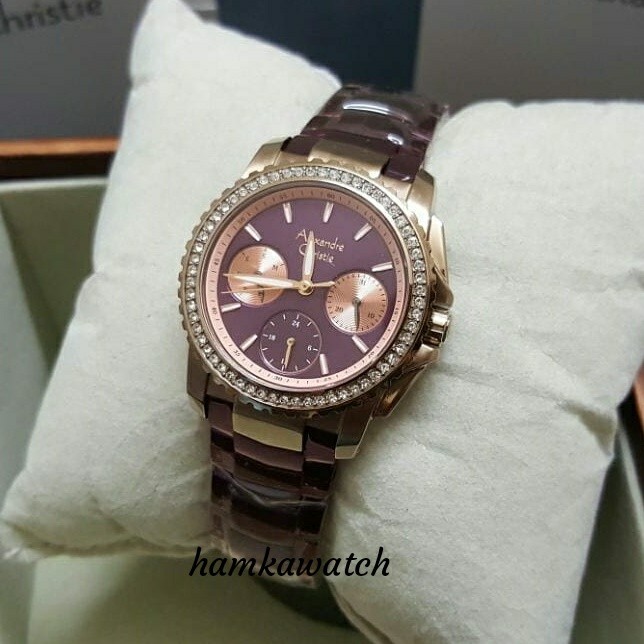 jam tangan / Watch_Id wanita alexander cristie ac6455 purple rosegold