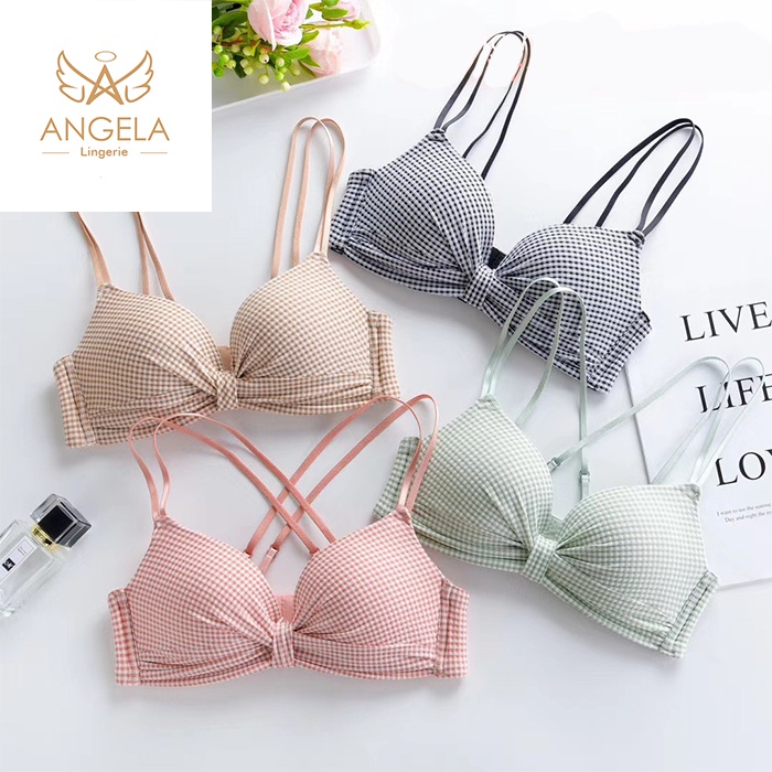 [ COD ] ANGELA Premium JAPAN Quality Seamless Sport Push Up Bra Wanita Import Tanpa Kawat Lingerie