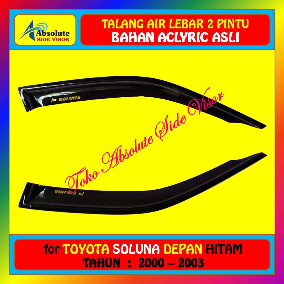 Talang Air (Depan) Toyota Soluna 2000-2003 - Model Lebar - Warna Hitam - Merk Absolute