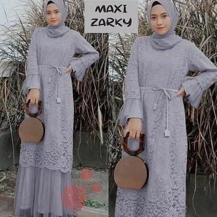 COD Baru Dress Remaja Maxi Zarky Best Seller Gamis Brukat Mix Tile Maxy Po