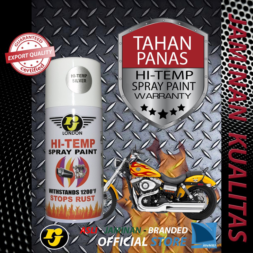 Cat Anti Panas 150cc Warna SILVER Tahan 650 Derajat Celcius - High Temperature Spray Paint RJ LONDON