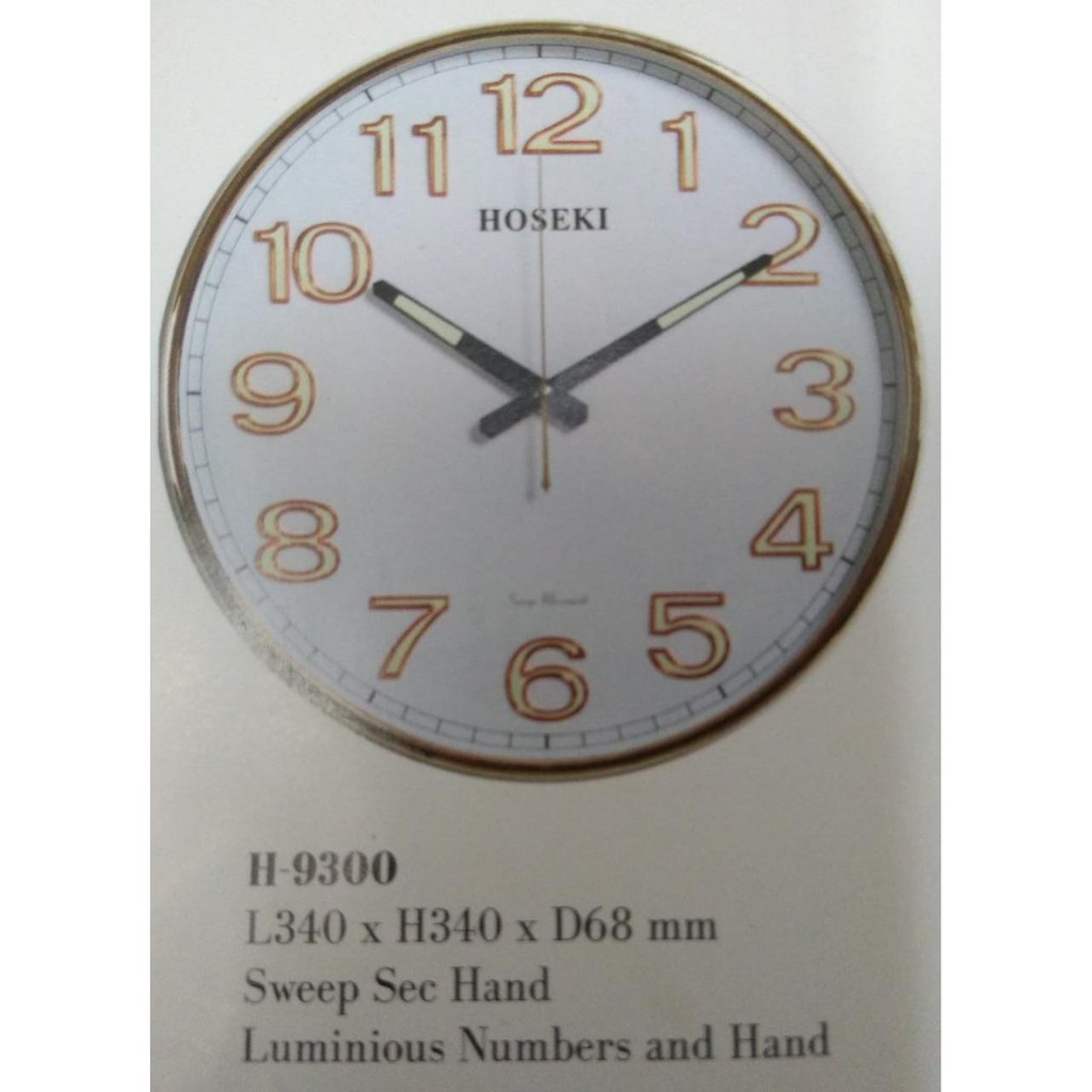 Jam Dinding Elegan Minimalis / Wall Clock Hoseki H-9300