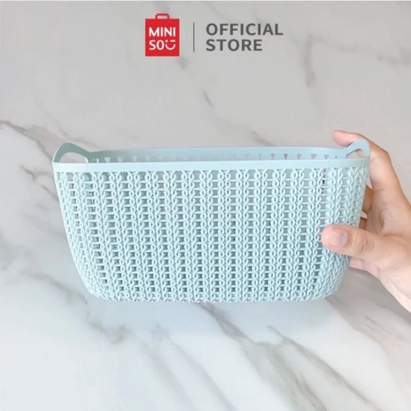 MINISO Keranjang Penyimpanan Multifungsi Rectangular Storage Bucket - medium