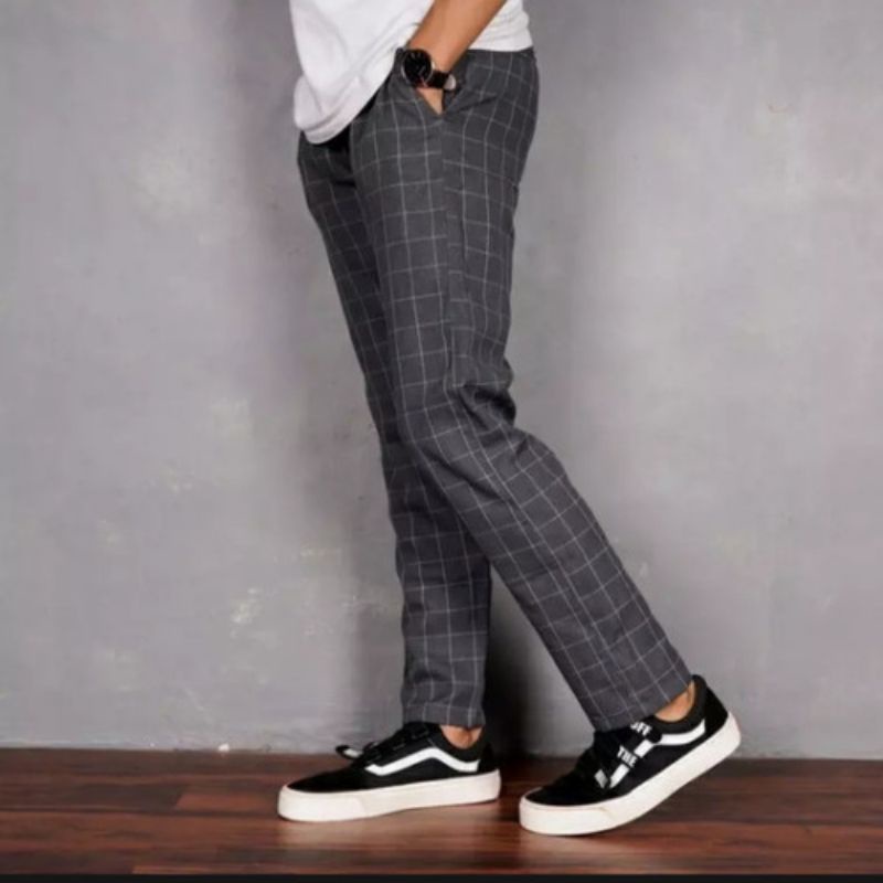 Celana Tartan Pria Celana panjang pria Long Pants Kotak Kotak Hight Quality Premium