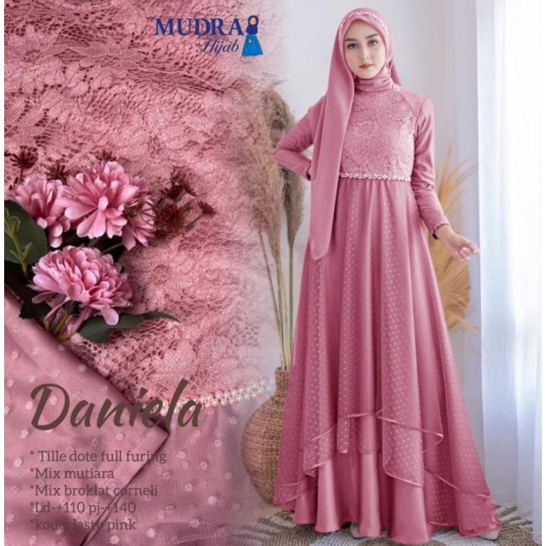 DANIELA DRESS PREMIUM BAJU KONDANGAN MAT. BROKAT + TILE DOT + SATIN