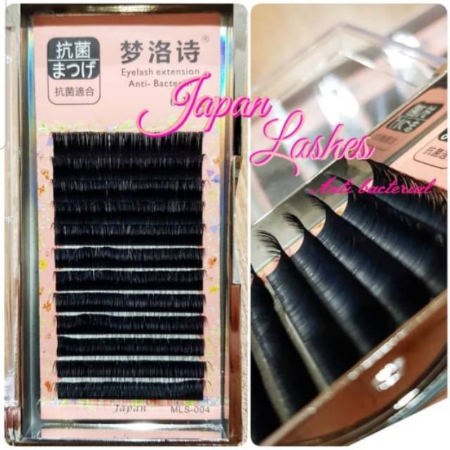 Japan Lashes anti bacterial eyelash extesion black super lembut