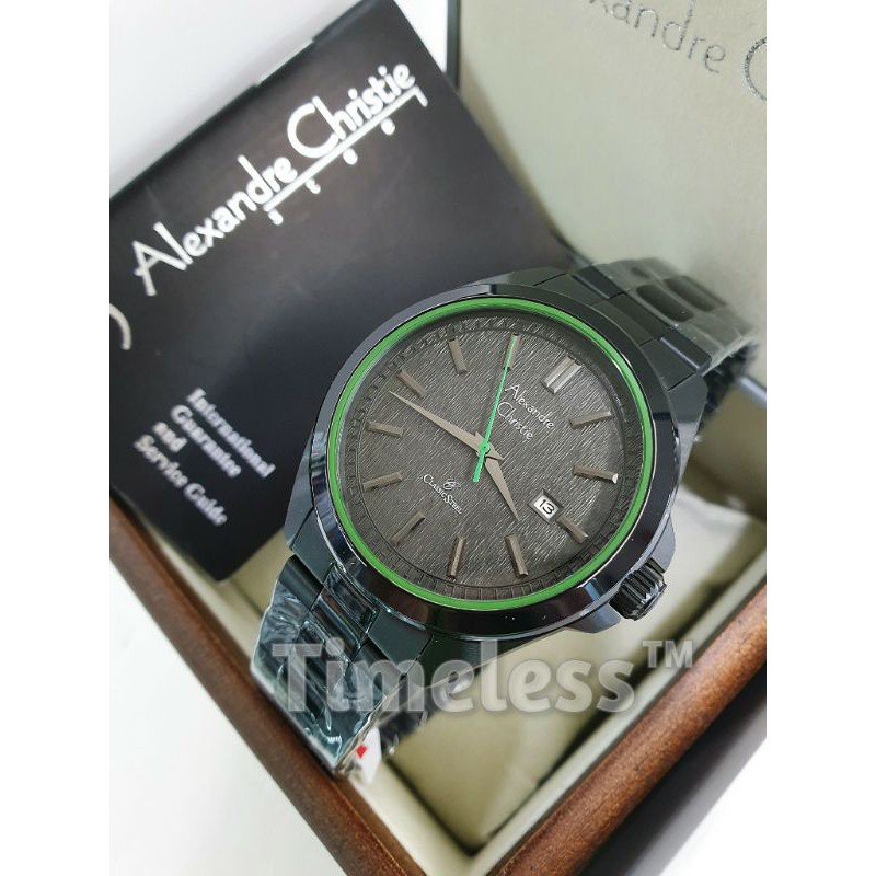 Jam tangan pria alexandre christie ac 8644 MD Black Green