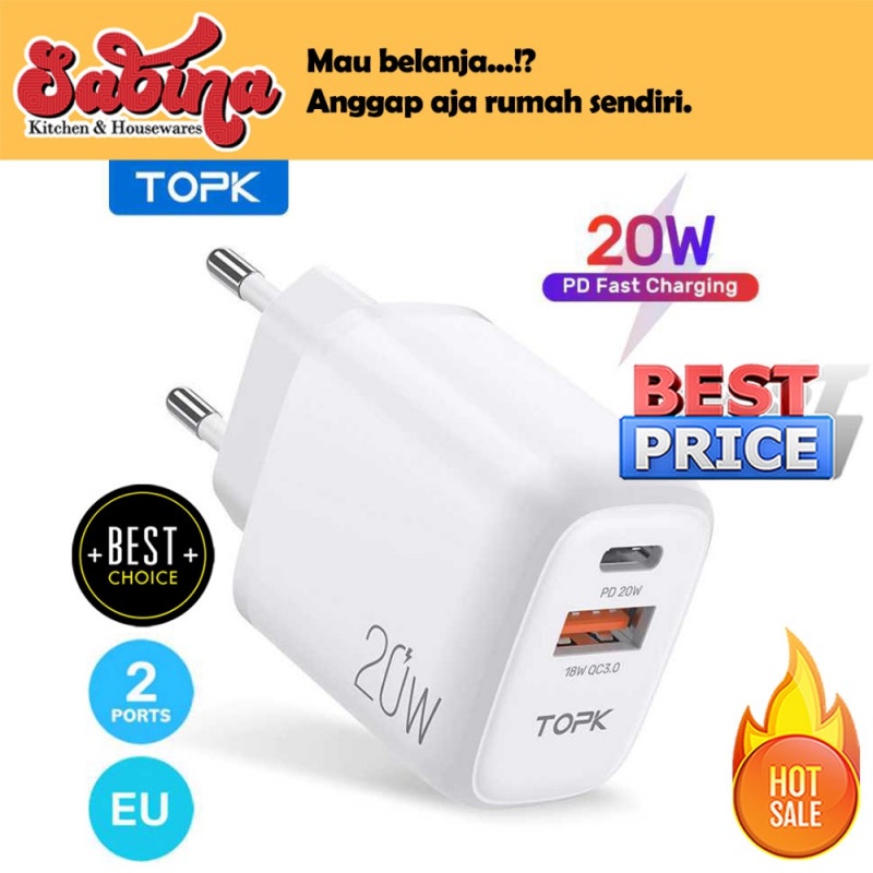 Charger USB Kepala Cas Casan HP Handphone Type C 2 Port Portabel QC3.0