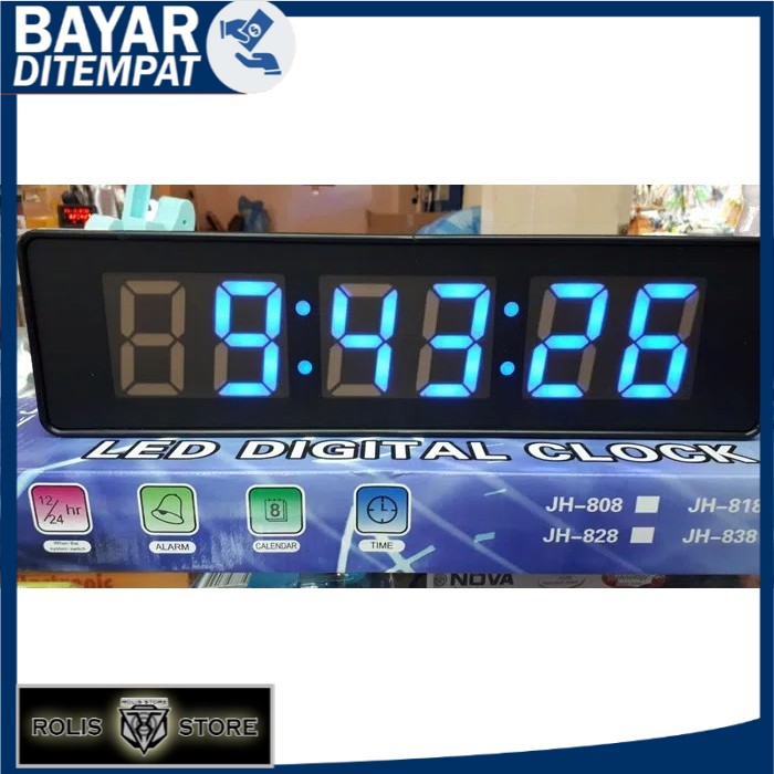 BISA COD MURAH JAM DIGITAL LED BIRU JH 828