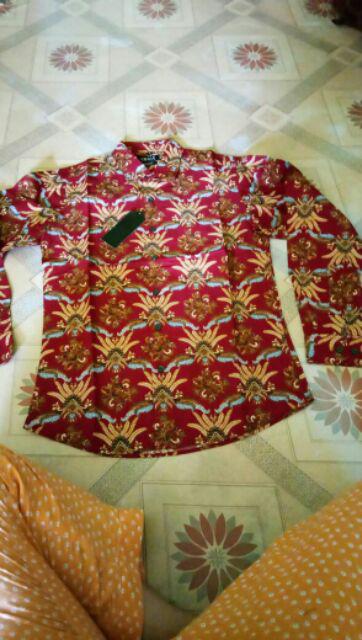 Odza Kemeja Batik Slim Fit Pria Baju Batik Lengan Panjang Seragam Batik Batik Modern Darewa