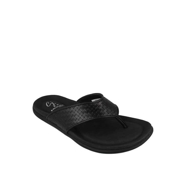 SANDAL JEPIT PAKALOLO PRIA ORIGINAL CASUAL KULIT ASLI HITAM PB04