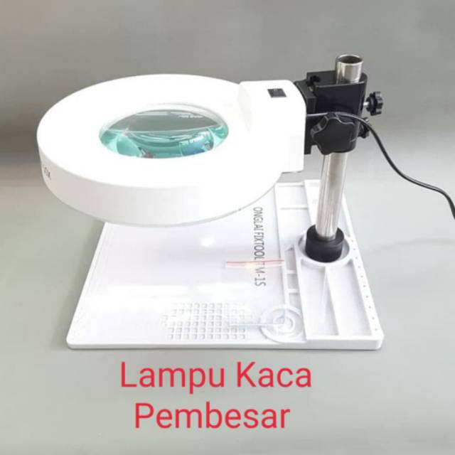 KACA PEMBESAR + LAMPU NEON BUKAT ONGLAI FIXTOOL M-10X ORIGINAL