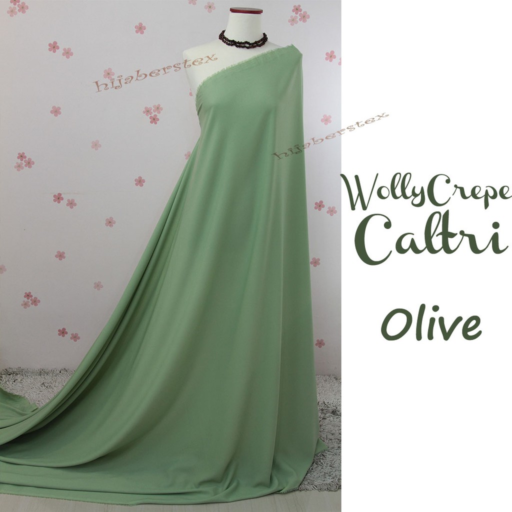 1/2 Meter Kain WOLLYCREPE CALTRI Olive (ecer warna)
