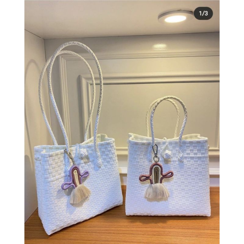 Tas Anyam Premium/ Tas Anyaman Plastik / Tas Jali Pelangi Tas Anyaman Plastik / Tas Jali Murah Berku