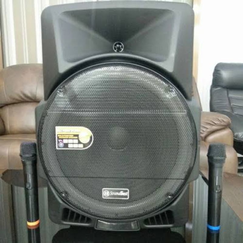 speaker portable 15 inch free mix 2 werlees exstrabas