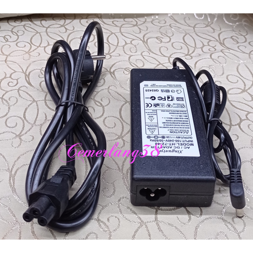 Switching Adaptor 48V 1.5A + kabel Power supply PSU 48 Volt 1.5 ampere