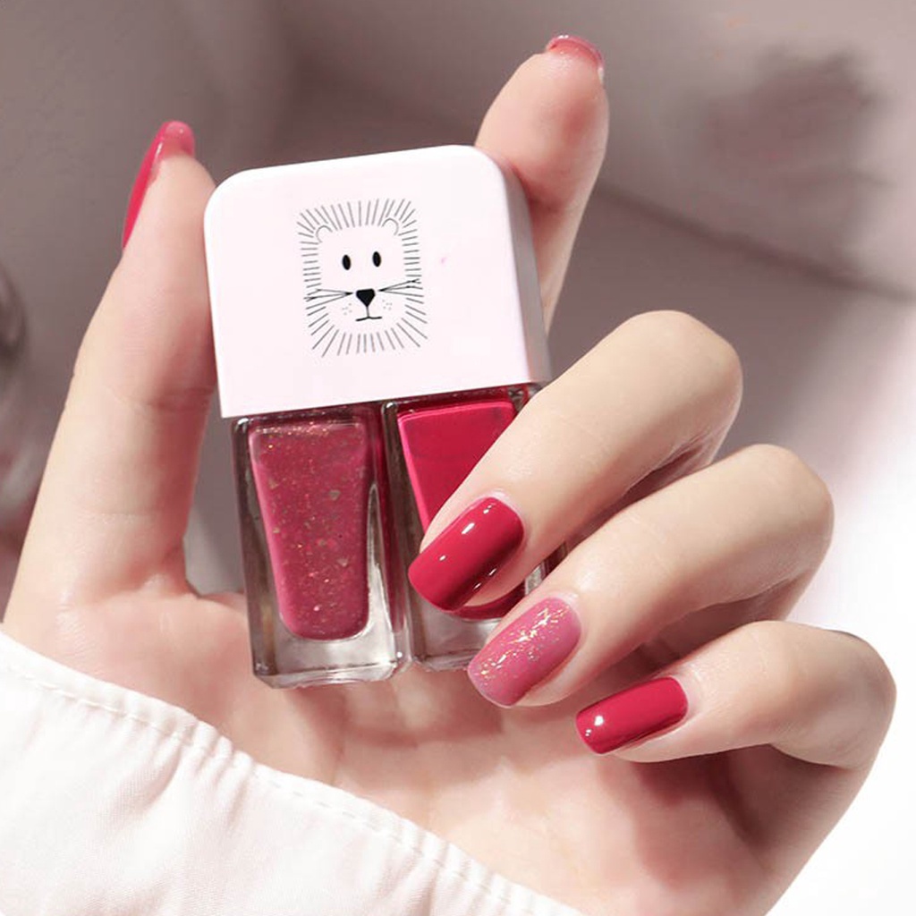 ☛TK☚ R610 2IN1 Kutek Korea Lucu 2 Warna Gel Nail Polish