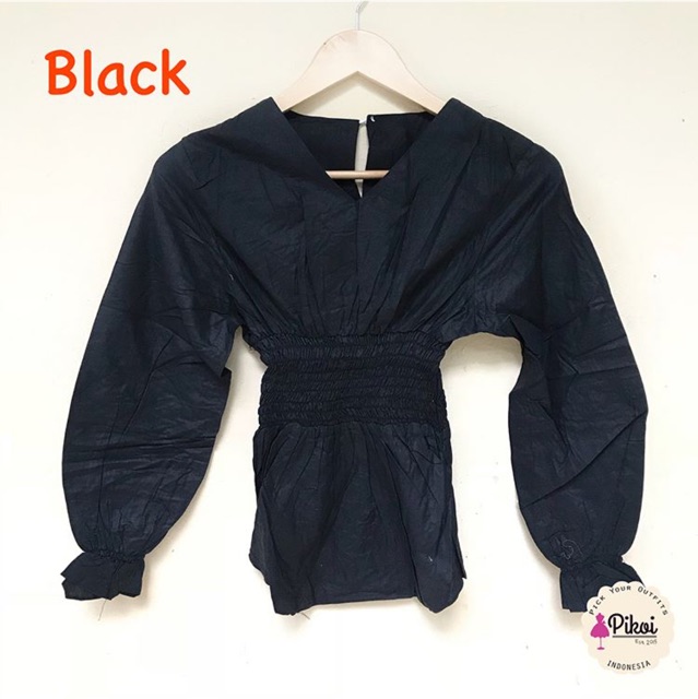 Blouse katun wanita / blouse hitam wanita / blouse kantor wanita murah / blouse cewek lucu / 1324