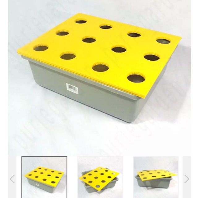 Baki Hidroponik dan Tutup Impraboard 12 Lubang