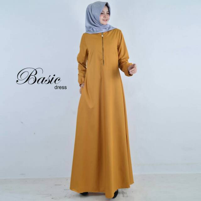 Basic Dress by Fiara Hijab (Mustard)