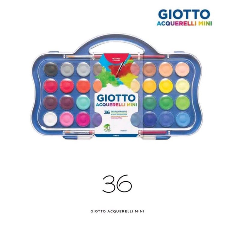 

Giotto Acquerelli Mini Set 12 ,24 ,36 Warna - Watercolor Cake - Cat Air - Giotto