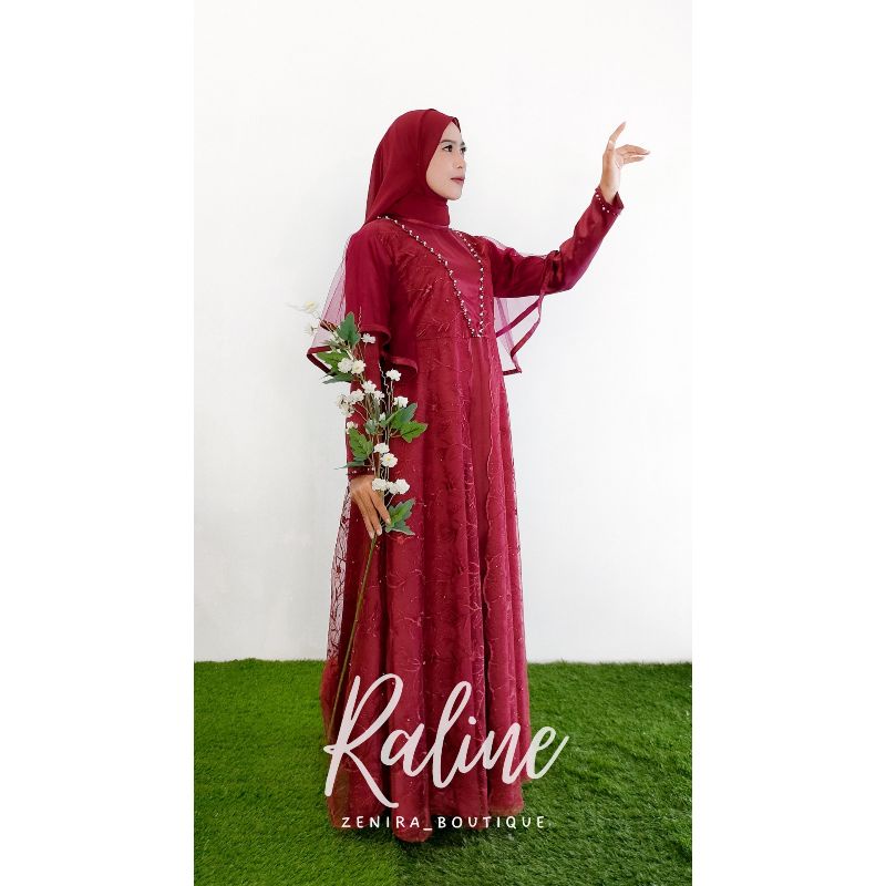 RALINE GAUN PESTA / Full Tulle bordir aplikasi payet / baju kondangan / wisuda / bridesmaids