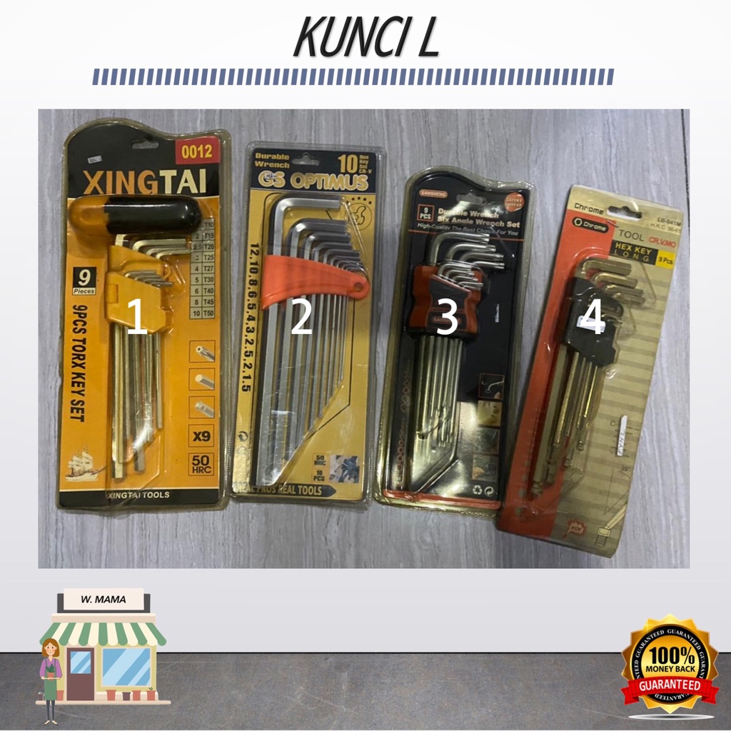 Kunci L satu set / hex key set