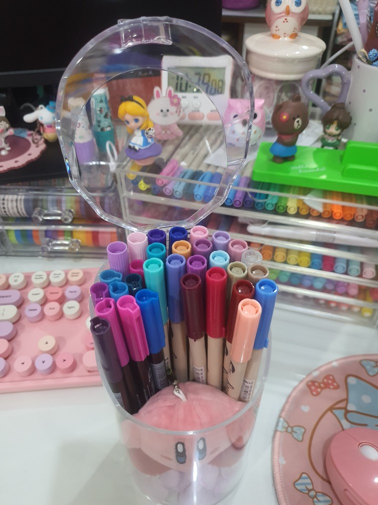 Winzige Ins Storage Box Transparent Pen Holder Dustproof Brush Holder Acrylic Storage Desktop Organizers