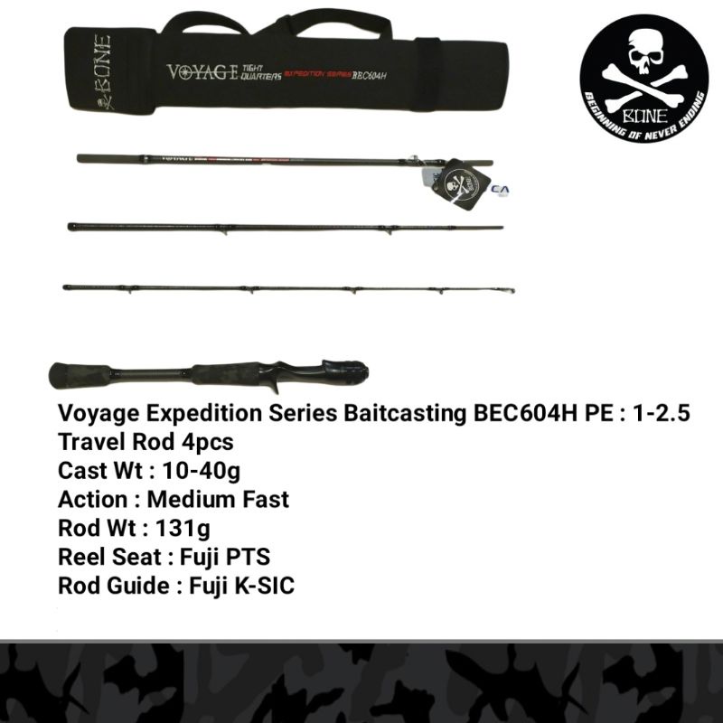 travel rod voyage expedition series baitcasting 604H pe1-2.5