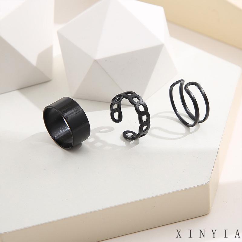 【COD】3 Pcs/Set Cincin Logam Retro HIP HOP ang Dapat Disesuaikan Ring Set Wanita Pria Perhiasan Aksesoris Ready Stock