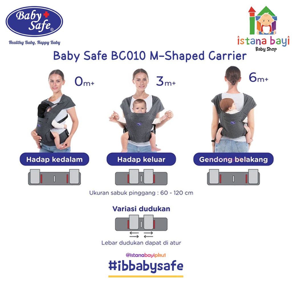 Baby Safe M-Shaped Carrier BC010 - Gendongan Bayi