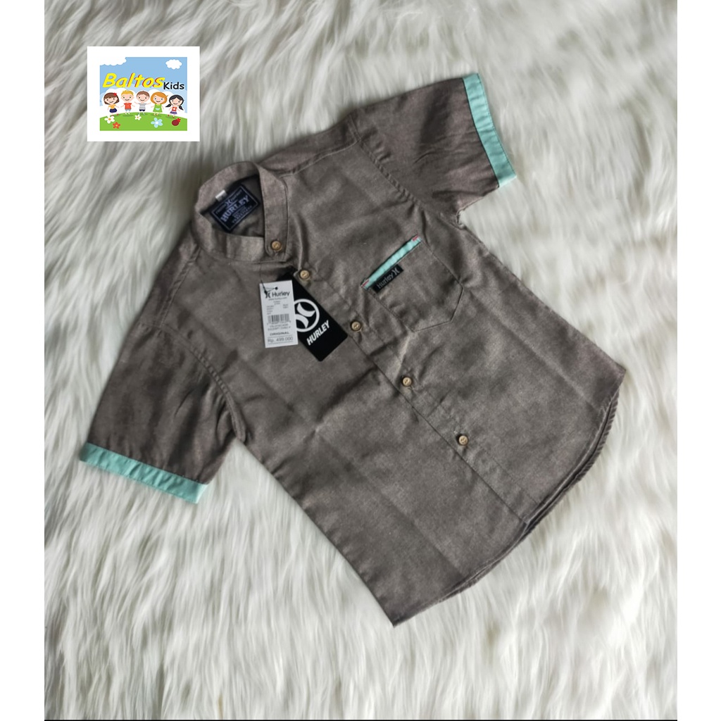 BALTOSKIDS KEMEJA POLOS ANAK LENGAN PENDEK SIZE 1-5 TAHUN KATUN OXFORD-6