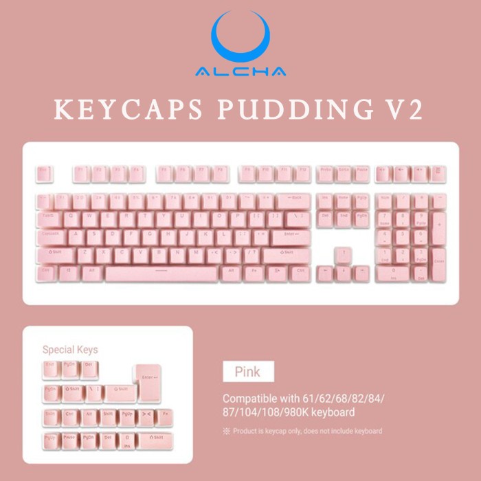 ALCHA KEYCAPS PUDDING / PUDING V2 MECHANICAL KEYBOARD BACKLIT OEM - RANDOM