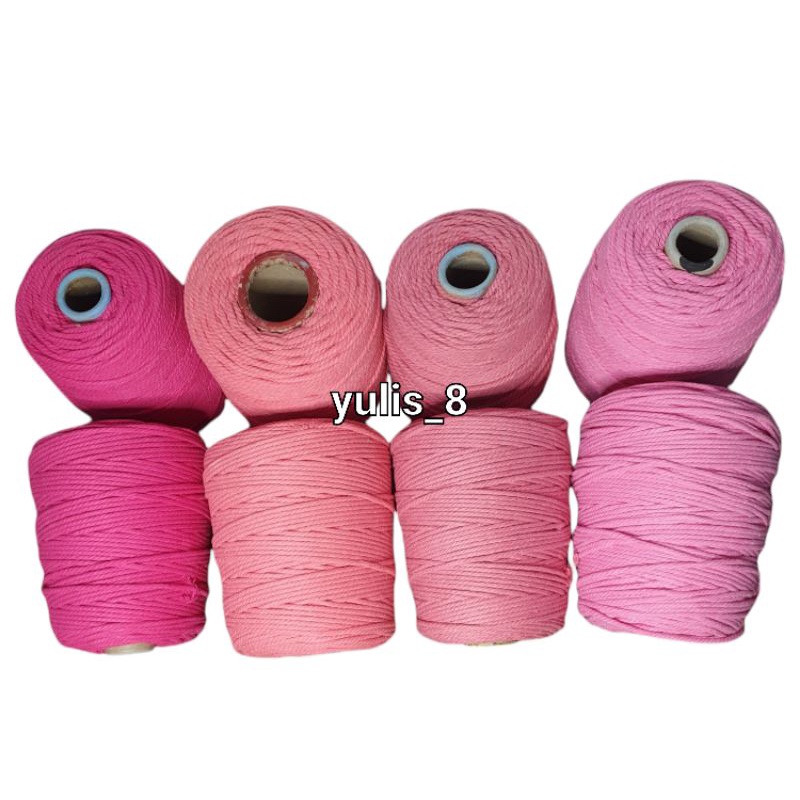 Benang katun premium Macrame rope, size 4mm 500g