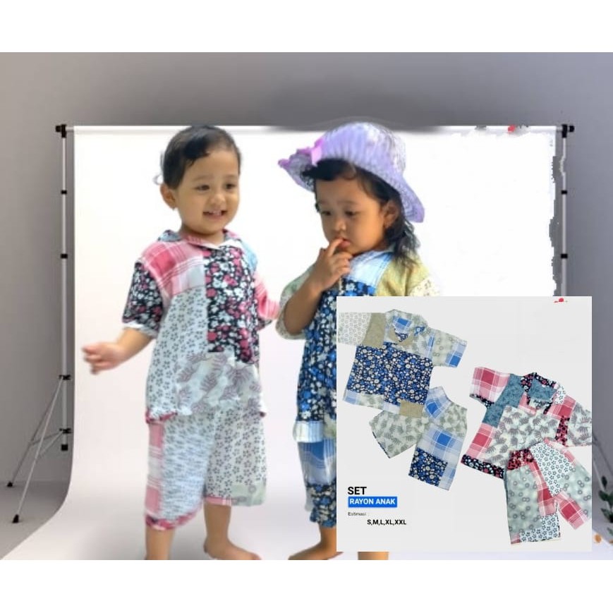 Daily Set Anak / Set Rayon / Daily Wear / Baju Anak / Piyama Rayon / Set