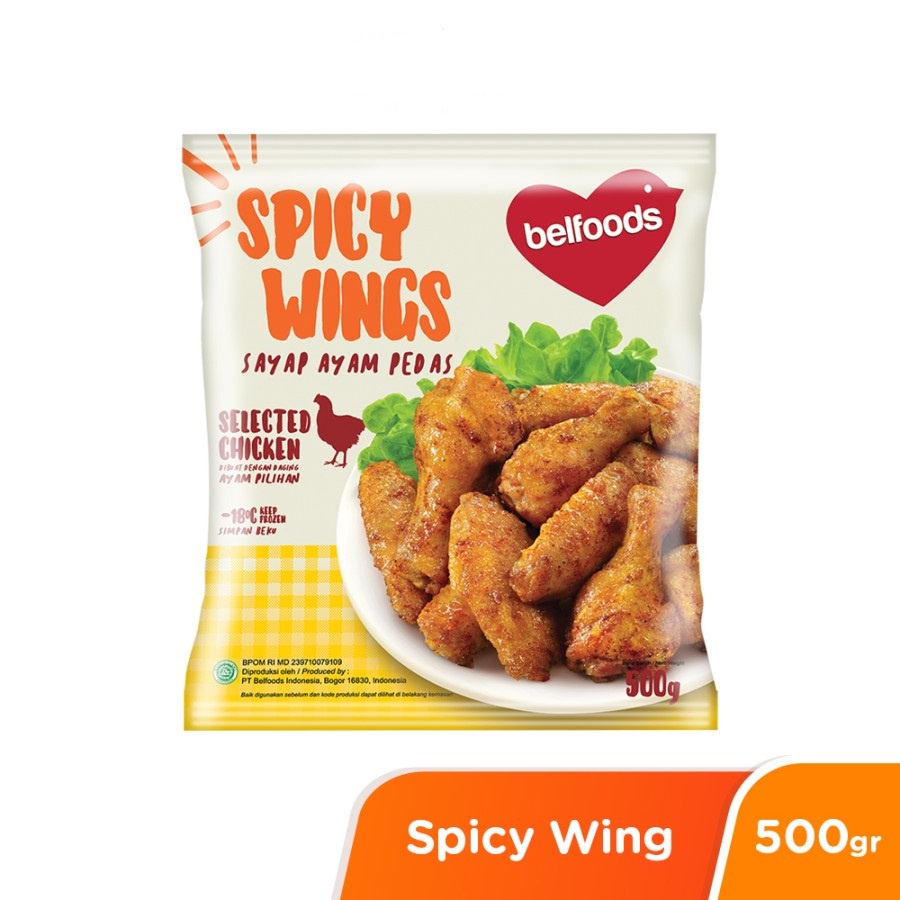 SPICY WING BELFOODS 500GR SAYAP AYAM PEDAS HALAL