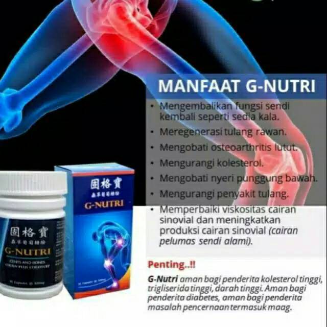 G NUTRI - GNUTRI - G-NUTRI - OBAT PERSENDIAN - OBAT TULANG - OBAT SENDI BPOM ORIGINAL 100%