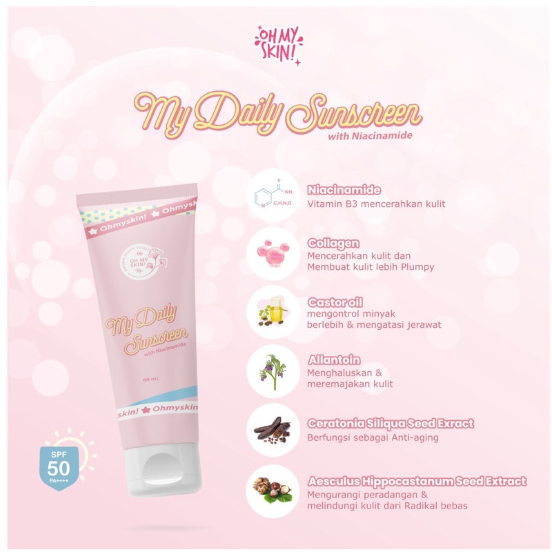 Ohmyskin Sunscreen | My Daily Sunscreen Ohmyskin BPOM [DIST RESMI]