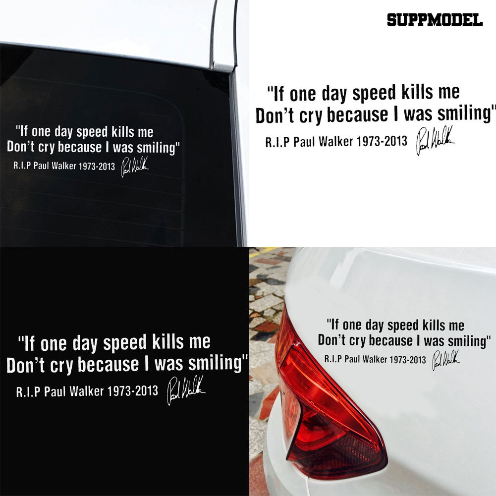 Stiker Reflektif Motif Tulisan Paul Walker Bahasa Inggris Untuk Bodykaca Mobil