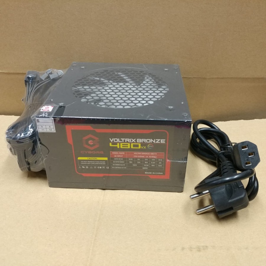 Power Supply PSU CYBORG VOLTRIX BRONZE 480VX 480W RGB LED (4+4) 8PIN