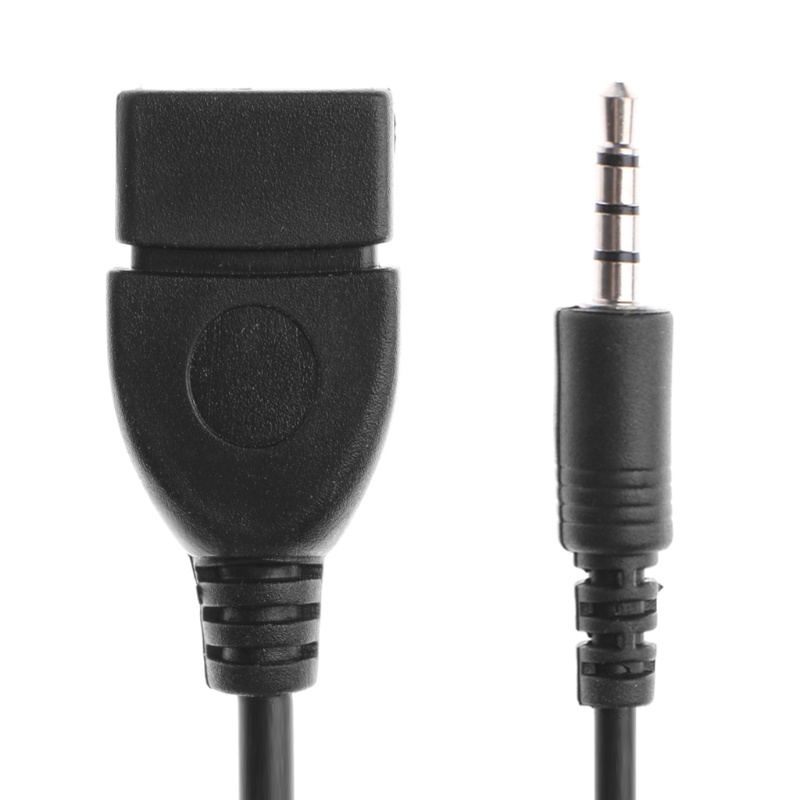 CRE  3.5mm Male Plug Jack To USB 2.0 Female Car Stereo AUX Audio Converter Adapter Cable