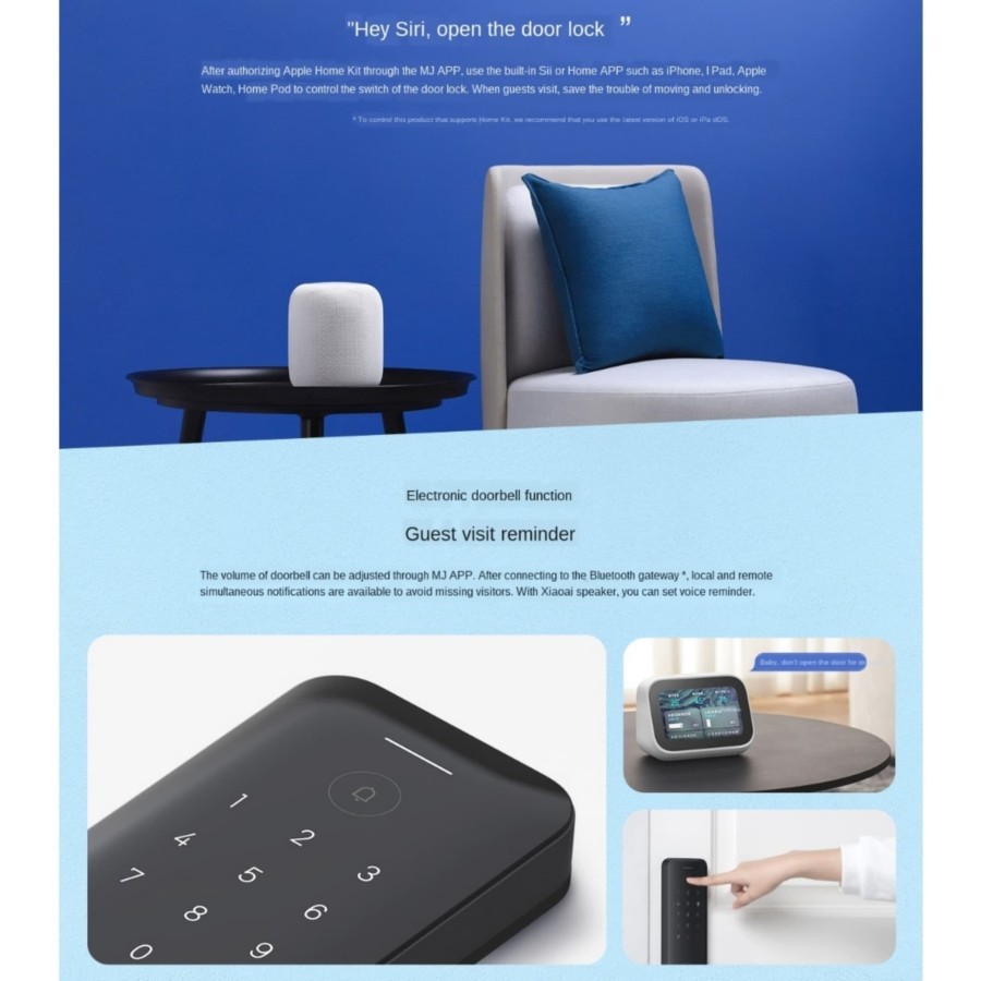 Mijia Smart Door Lock E Fingerprint Bluetooth Password Unlock